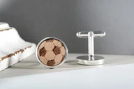 Spinki do mankietów i krawatów - Eleganckie spinki mankietowe - prezent dla piłkarza - miniaturka - grafika 1