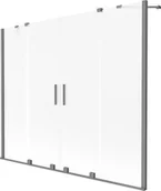 Parawany nawannowe - Mexen Velar Duo parawan nawannowy 2-skrzydłowy rozsuwany 180 x 150 cm, szron, gun metal - 896-180-000-32-95 - miniaturka - grafika 1