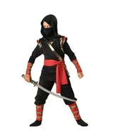 Stroje karnawałowe - Zestaw Strój Ninja Wojownik 122/128 + Miecz Ninja Czarny MK108 - miniaturka - grafika 1