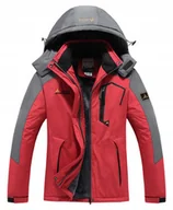 Kurtki męskie - KURTKA MĘSKA ZIMOWA OCIEPLANA Z KAPTUREM OUTDOOR - CZERWONA - XXL - miniaturka - grafika 1