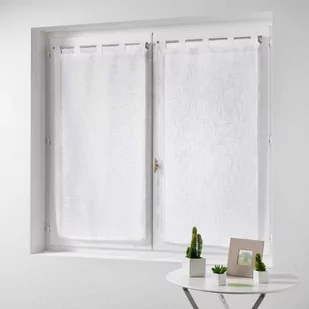 Douceur d'intérieur   Firana do kuchni krótka HALTONA 60 x 160 cm kolor biały 2 sztuki 1625250 - Firany - miniaturka - grafika 1