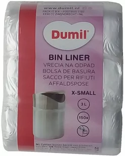 Worki Na Śmieci Xs 3L 150 Sztuk Białe Małe Dumil - Miotły, szufle, mopy - miniaturka - grafika 1