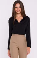 Bluzki damskie - Bluzka damska z długimi rękawami czarna S375, Kolor czarny, Rozmiar L, Stylove - Primodo.com - miniaturka - grafika 1