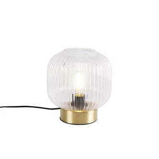 QAZQA Mosiężna lampa stołowa w stylu art deco - Karel - Lampy stojące - miniaturka - grafika 1