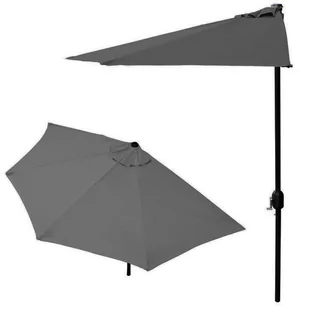 Parasol ogrodowy pół-parasol ścienny na taras 2,7m szary - Parasole ogrodowe - miniaturka - grafika 1