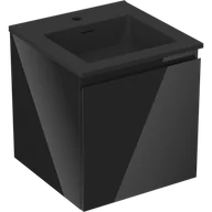 Szafki łazienkowe - Mexen Orio szafka łazienkowa 45 cm z umywalką Otis, 1 szuflada, czarna połysk/czarna mat - 91A10-04547-1-BF70-W18M71 - miniaturka - grafika 1