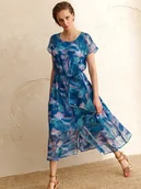 Sukienki - Sukienka ze srebrną wypustką - miniaturka - grafika 1