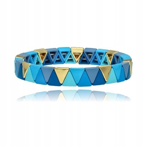 Bransoletka Kolorowa Lollipops W Niebieskie Trójkąty Z Żywicy Na Gumce