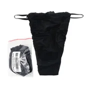 Bielizna lecznicza - Stringi jednorazowe męskie czarne majtki do masażu włóknina nieprześwitujące 1szt - miniaturka - grafika 1