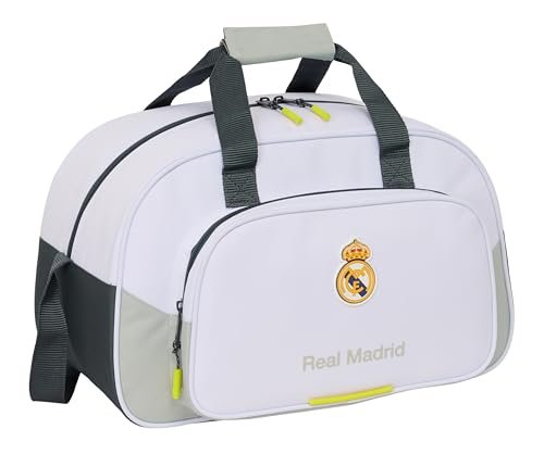 Safta REAL MADRID WYPOSAŻENIE 25/26 - Torba sportowa, plecak, idealna dla dzieci w różnym wieku, wygodna i wszechstronna, jakość i wytrzymałość, 40 x 23 x 24 cm, biała, M, Casual