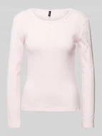 Bluzki damskie - Bluzka z długim rękawem o kroju regular fit z czystej bawełny model ‘LISA’ - miniaturka - grafika 1