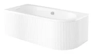 Wanny - Biała ryflowana wanna asymetryczna akrylowa z obudową Avita Besco 180 cm Lewa - miniaturka - grafika 1