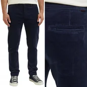 Spodnie męskie - Lee SLIM CHINO Sky Captain GRANATOWE SZTRUKSOWE ZWĘŻANE CHINOSY W38 L34 - miniaturka - grafika 1