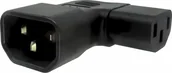 Adaptery i przejściówki - Kabel zasilający PremiumCord Adapter kątowy na bok IEC C13 na IEC C14 napětí 230V, 10A - miniaturka - grafika 1