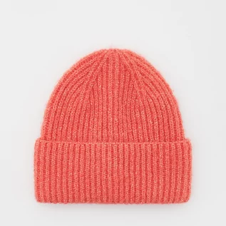 Czapki damskie - Reserved - Czapka typu beanie - Pomarańczowy - grafika 1