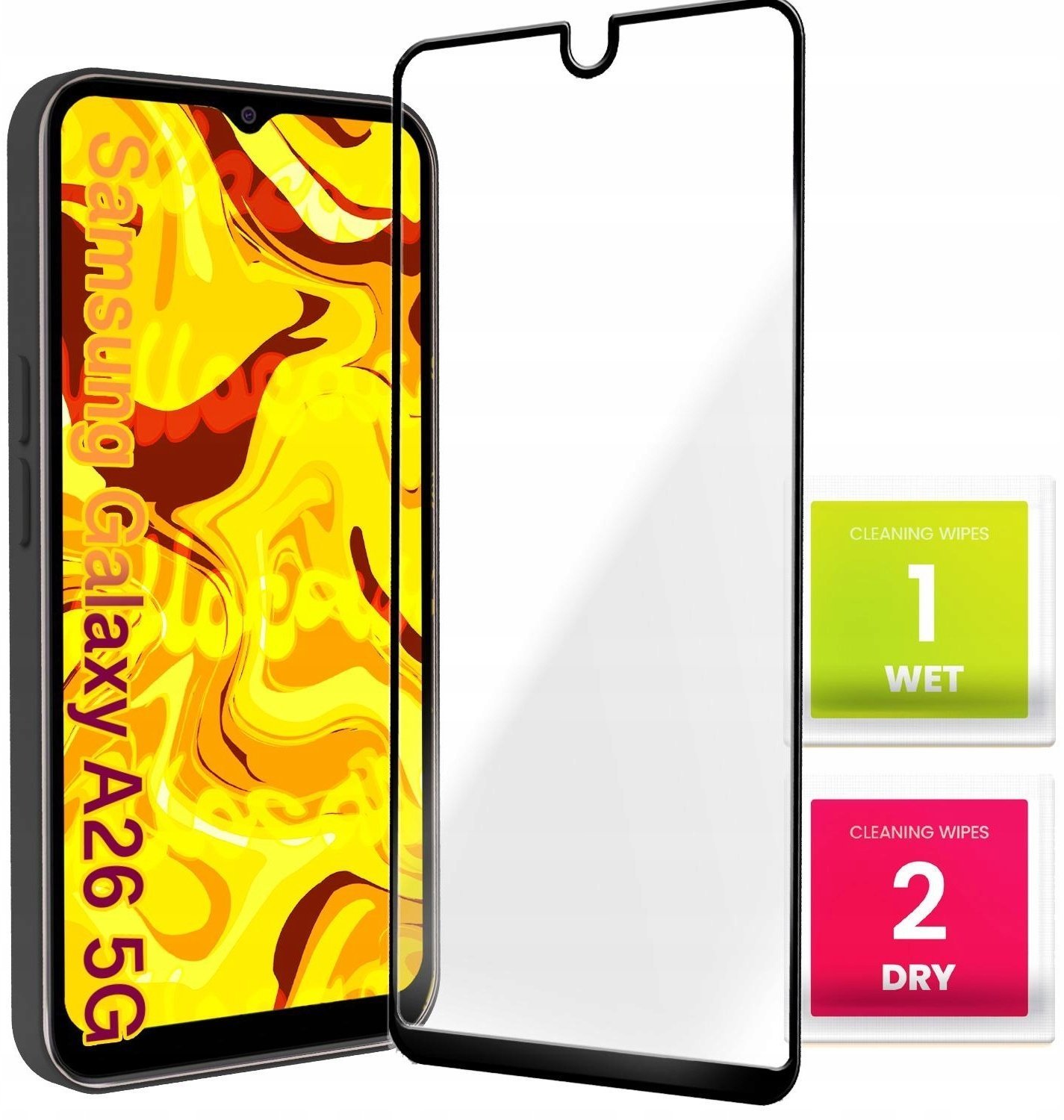 Szkło Hartowane Do Samsung Galaxy A26 5G Pełne, 5D, Szybka, 9H, Ochronne