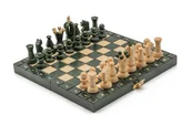Gry planszowe - Szachy Królewskie mini zielone/ szachy drewniane/duże figury/ producent - miniaturka - grafika 1