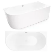 Wanny - CORCIANO Wanna wolnostojąca przyścienna NAROŻNA CRETE PRAWA 170 x 80 cm biała system przelewowy AKCESORIA BIAŁE - miniaturka - grafika 1