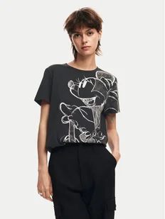 Desigual T-Shirt Mickey Drawing 24WWTKA1 Czarny Regular Fit - Koszulki i topy damskie - miniaturka - grafika 1