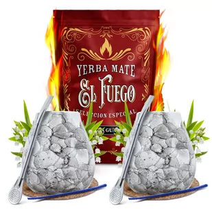 Zestaw STARTOWY DLA DWOJGA Yerba Mate El Fuego Energia tykwa bombilla 500g 0,5kg - Yerba Mate - miniaturka - grafika 1