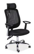 Fotele i krzesła biurowe - Signal Fotel biurowy obrotowy czarna siatka z zagłówkiem Q-118 - miniaturka - grafika 1