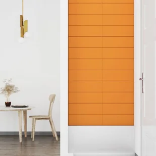 Panele ścienne, 12 szt., żółte, 90x15 cm, tkanina, 1,62 m² - Panele ścienne i boazeria - miniaturka - grafika 5