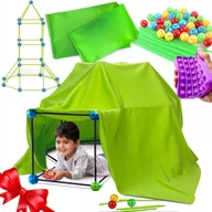 Klocki - KLOCKI KONSTRUKCYJNE DO BUDOWANIA BAZY SŁOMKI dla dzieci ZESTAW BUDOWY FORTÓW XXL PREZENT - miniaturka - grafika 1