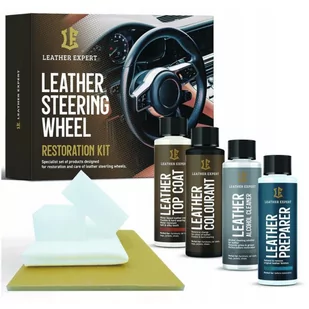 Leather Expert Leather Steering Wheel Kit Black 4x50ml (zestaw) - renowacja skóry kierownicy - Kosmetyki samochodowe - miniaturka - grafika 1