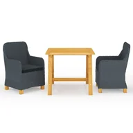 Meble ogrodowe - vidaXL 3-częściowy zestaw mebli ogrodowych, ciemnoszary 3068731 - miniaturka - grafika 1