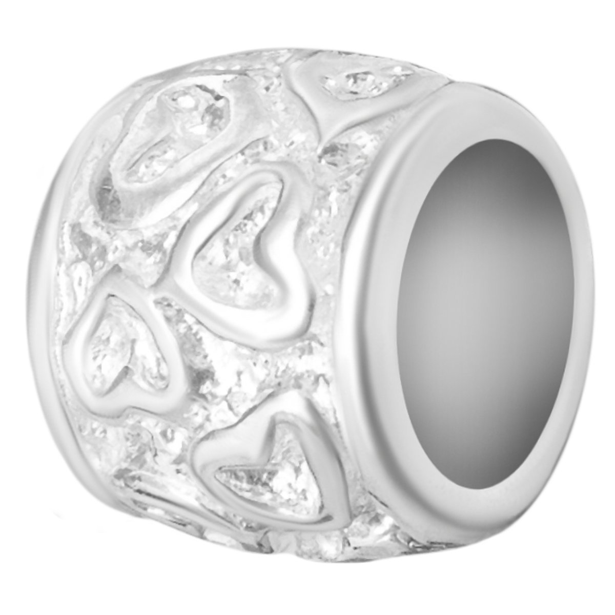 Charms Srebrny Serca Serduszka Koralik z Serduszkami Heart SREBRO 925