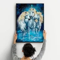 Malowanie po numerach - Zestaw do malowania po numerach - Trzy jednorożce 50x40 cm - miniaturka - grafika 1