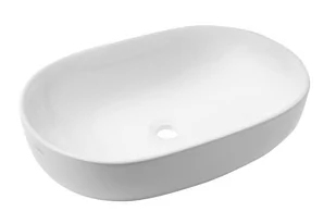 Invena Korfu umywalka 60x42 cm nablatowa owalna biała CE-34-001 - Umywalki - miniaturka - grafika 1