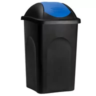 Kosze na śmieci - Kosz na śmieci Czarny/Niebieski Plastikowy 60L - miniaturka - grafika 1