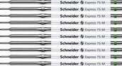 Długopisy - Schneider Express 75 M długopis wkład (nieścieralny do dokumentów) opakowanie 10 szt. zielony - miniaturka - grafika 1