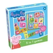 Gry planszowe - Świnka Peppa gra 3w1 (Lotto,Domino,Memo) Peppa Pig - miniaturka - grafika 1