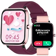 Smartwatch - Rubicon RNCE79 NE Bordowy/różowy - miniaturka - grafika 1
