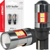 Żarówki samochodowe - Żarówki led canbus t10 w5w 9 smd 3030 white 12v 24v 36v 48v amio-04244 - miniaturka - grafika 1