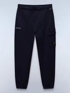 Spodnie męskie - NAPAPIJRY Bojówki "Badge" w kolorze granatowym - miniaturka - grafika 1