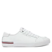 Trampki męskie - Tenisówki Tommy Hilfiger Core Corporate Vulc Leather FM0FM05399 Biały - miniaturka - grafika 1