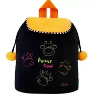 Plecaki szkolne i tornistry - Beppe Plecak Krówka Funny czarno-pomarańczowy 11490 - miniaturka - grafika 1
