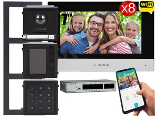 Zestaw modułowy wielorodzinny wideodomofon IP Vidos ONE 8x M2010 A2000-G/D/LCD FullHD Szyfrator Natynkowy - Wideodomofony - miniaturka - grafika 1