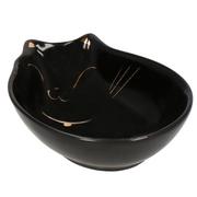 Miski dla kotów - Miska ceramiczna dla kota 15 cm czarna, złota PA0201 - miniaturka - grafika 1