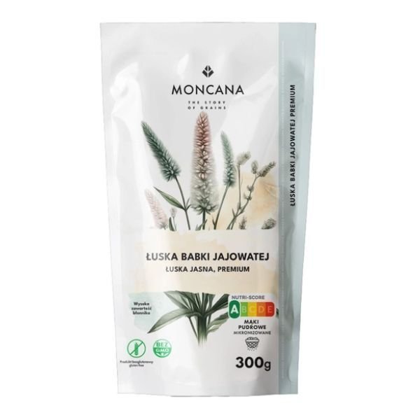 Bezglutenowa babka jajowata mielona łuska jasna premium (Psyllium husk) 300