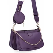 Torebki damskie - Torebki Listonoszki 2w1 firmy Herisson 1652H2023-73 Ciemno Fioletowa - miniaturka - grafika 1