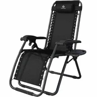 Leżaki ogrodowe - LEŻAK OGRODOWY PLAŻOWY SKŁADANY STOLIK ZAGŁÓWEK GARDINA - miniaturka - grafika 1