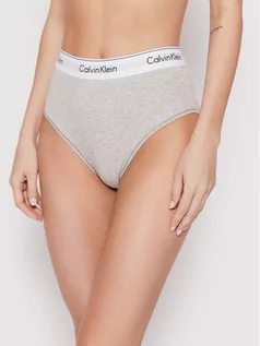 Majtki damskie - Calvin Klein Underwear Figi klasyczne z wysokim stanem 000QF6280E Szary - grafika 1