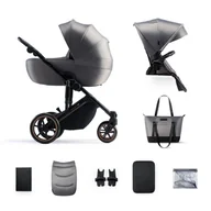 Wózki dziecięce - Kinderkraft, Prime 2, wózek wielofunkcyjny, 2w1, Shadow Grey - miniaturka - grafika 1