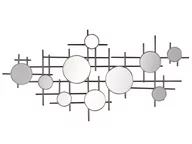 Lustra - Metalowe Lustro Ścienne 10-częściowe 113 X 55 Cm Czarno-złote Ibos - miniaturka - grafika 1