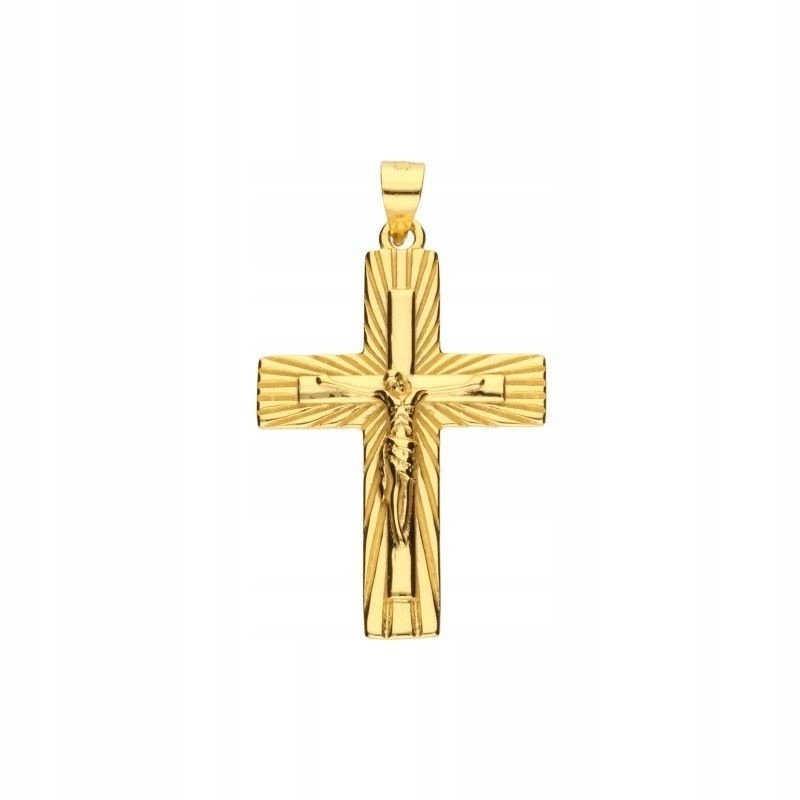 Elegancki Zawieszka Krzyżyk Srebro 925 Pozłacane 21x29mm 2.63g na łańcuszek