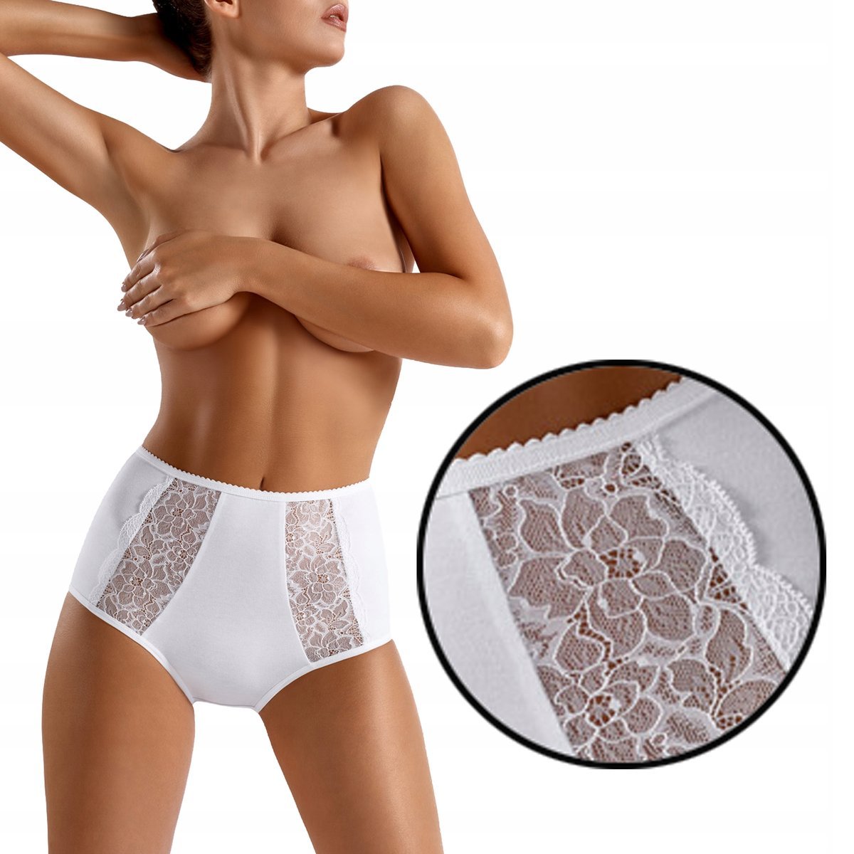 Babell 086 Majtki Bawełniane Figi damskie Biel 2XL